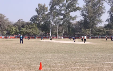 Team Playing Cricket